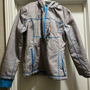 Grey and blu youth ski coat